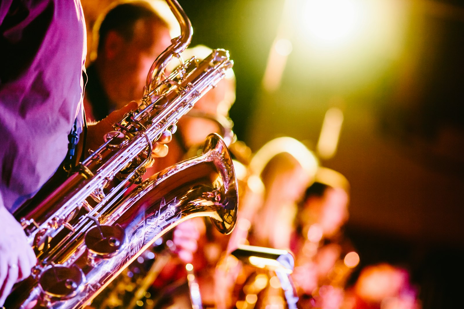 Community musician playing saxophone